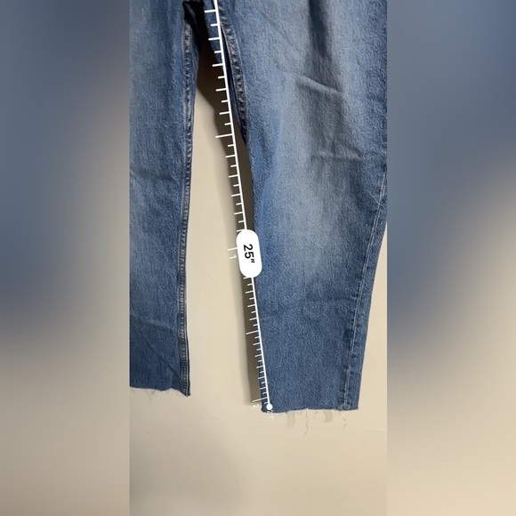 Rag & Bone Nina High Rise Straight Ankle Cigarette Cotton Raw Hem 29 Blue NWT - Picture 14 of 16